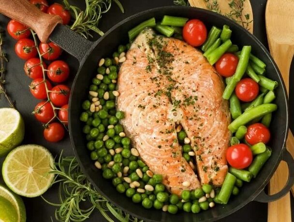 Pesca con verdure